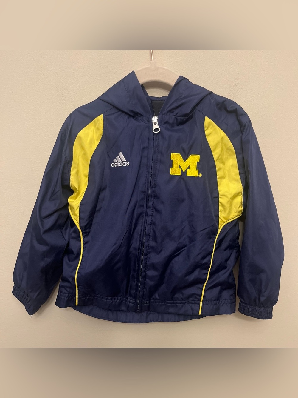 Vintage Michigan Wolverines Adidas Windbreaker Jacket Toddler Size 4T